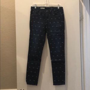 AG Jeans Heart Print Stevie Ankle Jeans